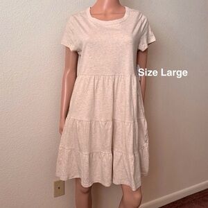 TimeTime and Tru Women's and Women's Plus Tiered Cotton Mini Dress, Size Large